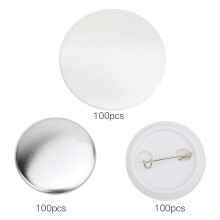 100 set di spille/bottoni da 37 mm, accessori per la creazione di spille e distintivi, materiali per lavori fai da te.