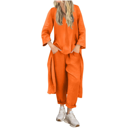 Completi da 2 pezzi per donna, Completi da donna, Completi da 2 pezzi, Completi da 2 pezzi morbidi e comodi per donna, Magliette girocollo, Pullover 2