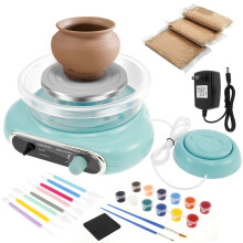 Mini kit tornio elettrico per ceramica per bambini e adulti: velocità regolabile, facile da usare anche per principianti, compatibile con utensili