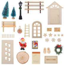 Forniture per casa delle bambole di Natale Kit di ornamenti in miniatura Fuoco regolabile ricaricabile