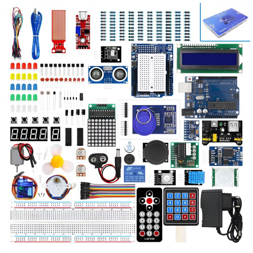 Kit Inicial Mega R3Project com Tutorial Compatível com Arduino IDE, Projetos STEM para Crianças, Adolescentes e Adultos, Kits de Robótica e