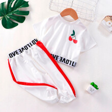 Conjunto de 2 peças para bebês e crianças pequenas, em algodão, com estampa de letras. Ideal para meninas de 5 a 6 anos.
