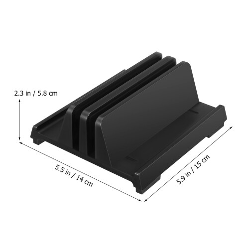 FRCOLOR Supporto verticale per laptop con doppio supporto, portatile, da scrivania, da viaggio, nero 1