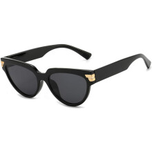 Ochelari de soare Cat Eye pentru femei, ochelari de soare Cateye negri vintage, ramă mică, culoare transparentă