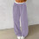 Damen-Winter-Freizeithose, einfarbig, flauschig gefüttert 2