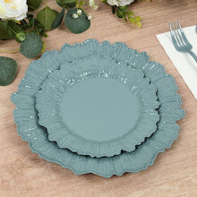 BalsaCircle20Dusty Blue Round7" Plastikowe talerzyki deserowe Reef Design Jednorazowe naczynia stołowe