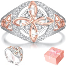 Bague de protection de sorcière avec motif de nœud celtique, bijou vintage à offrir à une femme, une petite amie ou pour la Saint-Valentin