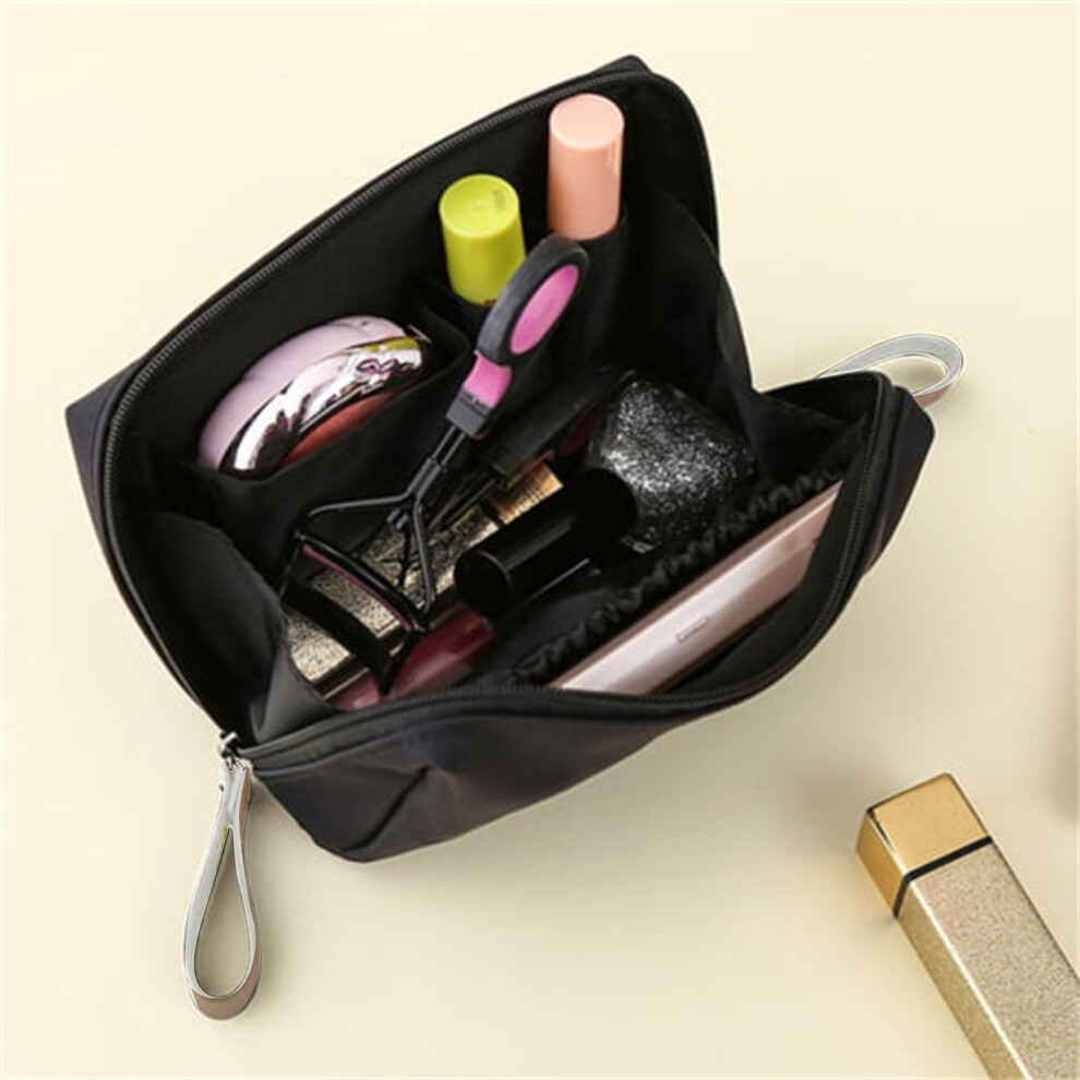 Mini Travel Makeup Bag with Zipper â Cute Preppy Cosmetic Pouch for Women & Girls, Nylon Toiletry & Skincare Organizer