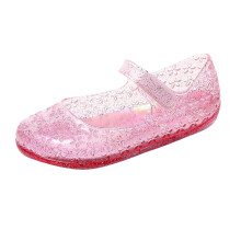 Girls Slippers Fashion Closed Toe Non- Soft Sole Jelly Princesses Shoes Toddler Cozy Outdoor Walking Slippers,Red,7-8 Years