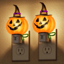 Pumpkin Night Light 3000K Plug-in Wall Light 2 Pack
