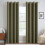 Cortinas blackout de linho verde-oliva 52x84 polegadas (2 painéis) 1