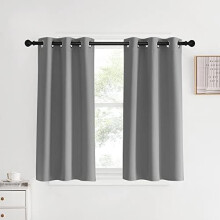 Kitchen Curtains Silver Grey 2 Panels 34x40 Thermal