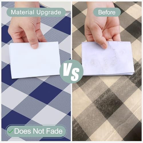 Waterproof Gingham Tablecloth with Flannel Back 52x70 in 1