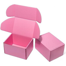Pink Shipping Boxes 7x5x4" (25pc), Corrugated Tab-Locking Mailers for Jewelry, Gifts & Crafts – Compatible with Small Business Packaging