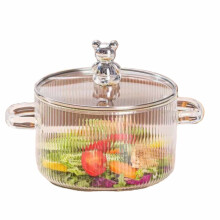 Glass Saucepan with Lid for Stovetop, Glass Cooking Pot for Baby Food, Soup, Milk, Pasta, Simmer Pot for Christmas Holiday Potpourri Gift