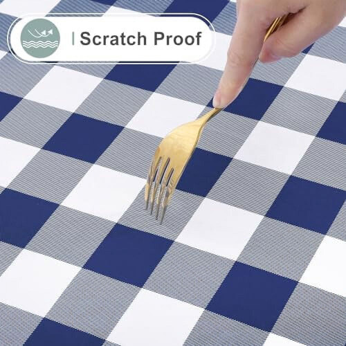Waterproof Gingham Tablecloth with Flannel Back 52x70 in 2
