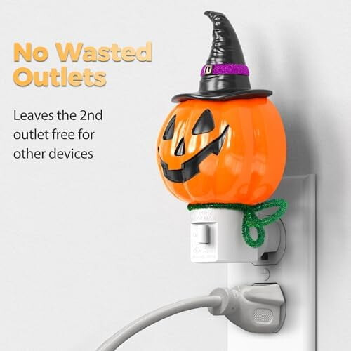Pumpkin Night Light 3000K Plug-in Wall Light 2 Pack 2