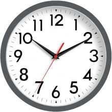 Wall Clock Small Analog 8 Inch Silent Non Ticking Battery Operated Modern Simple Decorative for Kitchen Office Bedroom Bathroom Living Room(Gray)