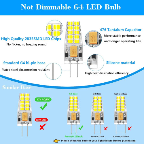 G4 LED Bulb 12V 2.5W 300LM 6000K 6-Pack 2