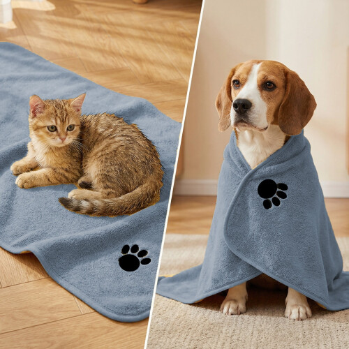 Microfiber Pet Bath Towel Absorbent 19.68x39.37 in 2