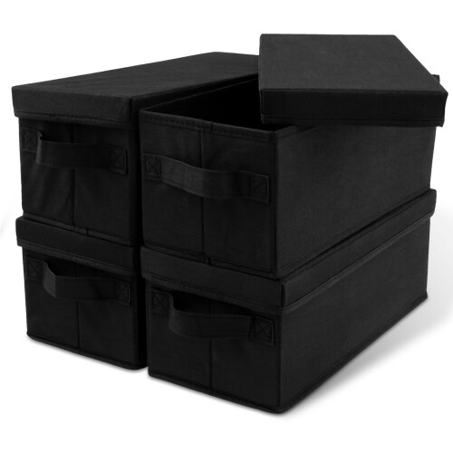 2/3/4Pcs DVD Storage Box – Nonwoven CD Organizer with Lid, Dustproof & Foldable, Compatible with DVD/CD Discs