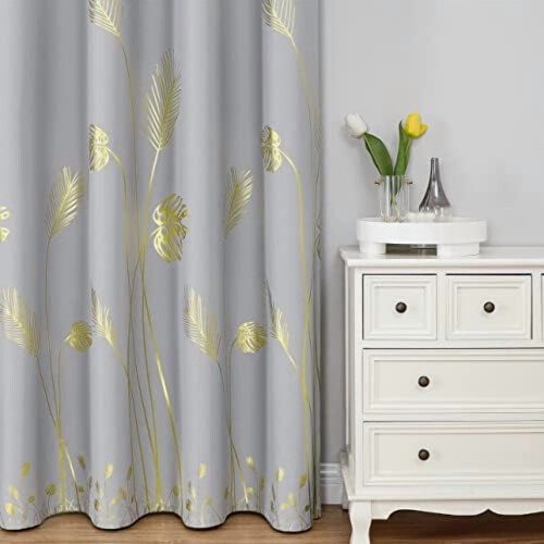 Blackout Curtains 52 x 84 in, Polyester with Gold Wheat 1