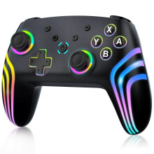 Mando inalámbrico Pro para Switch/Switch2/Lite/OLED/PC, iluminación RGB, doble vibración, giroscopio, turbo, diseño ergonómico.