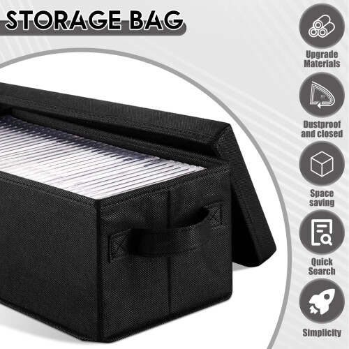 2/3/4Pcs DVD Storage Box – Nonwoven CD Organizer with Lid, Dustproof & Foldable, Compatible with DVD/CD Discs 1