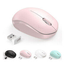 Ratón inalámbrico portátil para móviles, ratón óptico inalámbrico de 2,4 GHz con clic silencioso para portátiles, ordenadores, PC y Mac.