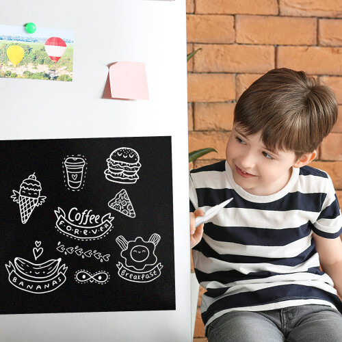 2Pièces Déco Noir Adhésif PVC Pour Bureau École Maison 2
