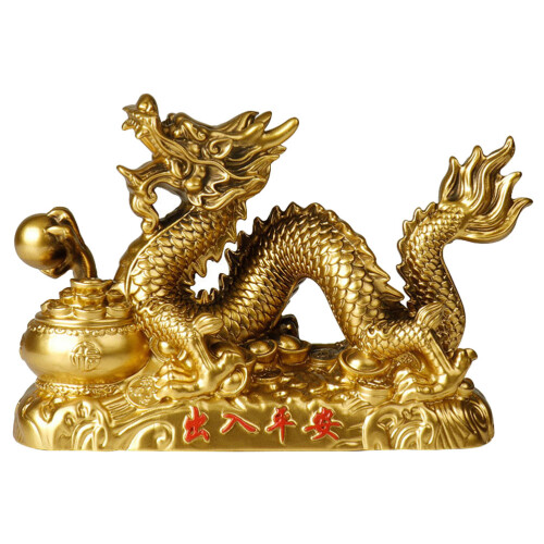Ornement Dragon Résine Décor Console Feng Shui