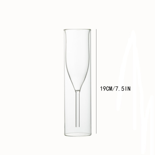 Champagne Flute Glass Double Wall 2 pcs 2