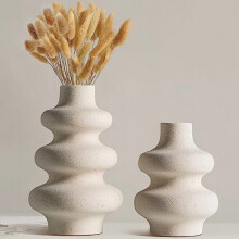 Set de 2 vaze din ceramică albă – Decor modern pentru casă