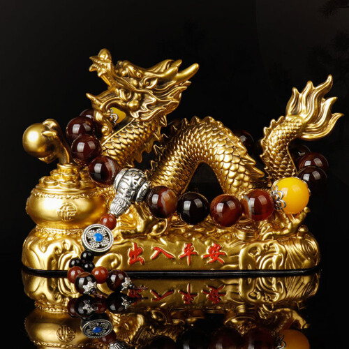 Ornement Dragon Résine Décor Console Feng Shui 2
