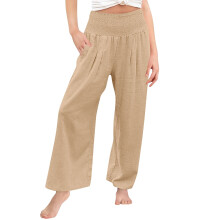 Girls Uniform Pants Kids High Waisted Dressy Pants Straight Leg Pants Casual Teen Girls Pants(Z01#Beige,4-5 Years)