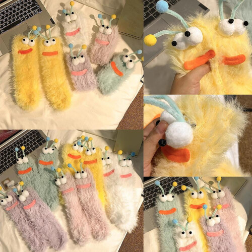 Fuzzy Slipper Strumpor Dam Plysch Varma 3 Par 1