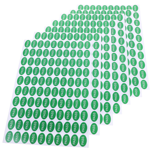 2000Pièces Stickers Qc Passed Vérification Adhésifs Couché Vert
