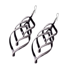 Pendientes multicapa de aleación exquisita con gancho, joyería de regalo para fiestas, aleación negra