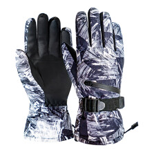 Winter-Snowboardhandschuhe aus PU-Leder, rutschfest, Touchscreen-geeignet, wasserdicht, für Motorradfahren und Radfahren, warme Fleecehandschuhe,