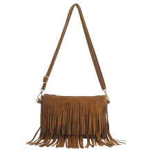 Portemonnee met franjes, schoudertas met franjes, vintage crossbodytas met kwastjes, dames crossbodytas