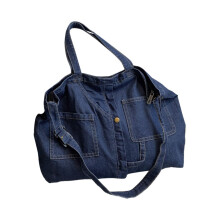 Ediodpoh Dame Denim Skuldertaske Stor Kapacitet Kanvas Tote Taske Casual Boho Crossbody Pung Til Daglig Pendling BU1
