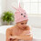 Rabbit Pattern Coral Fleece Shower Cap Towel 30x30cm 4
