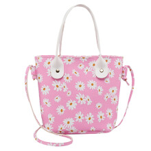 Mode Kvinder Ren Farve Blomster Crossbody Taske Lynlås Taske Skuldertaske Håndtaske A