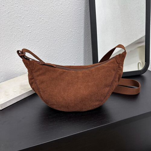 Τσάντα Crossbody από κοτλέ για γυναίκες, 11,8x3,9x6,7 ίντσες, 5-τσεπη οργάνωση, τσάντα Half Moon 2