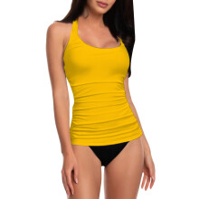 Tankinitopjes voor dames met push-up effect, ronde hals en print, zonder broekje.
