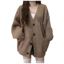 Damesnachtkleding Damesvesten Oversized Vesten met knoopsluiting en V-hals Losse, zachte gebreide bovenkleding voor knusse nachten