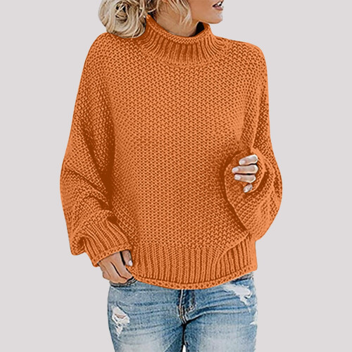 Damen-Strickpullover mit Rollkragen und Weihnachtsmotiv 1