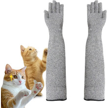 16" Kevlar-Haustierhandschuhe – Kratz- und bissfeste Armstulpen für Katzenpflege, Baden und Krallenschneiden (1 Paar)
