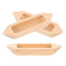 12Pcs Wooden Canoe Boat Toy Khaki Small Sailing Decor for Desk