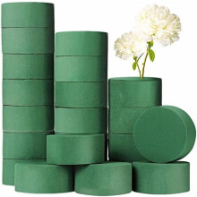 20 stuks ronde bloemenfoam, groene vochtige foamblokken, vochtige bloemistenfoamblokken voor bloemstukken, geschikt voor bruidsgangbloemen en